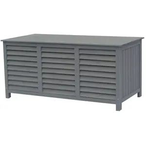 Coffre de jardin en bois "Macao" - 130 x 64 x 60 cm - Anthracite pas cher