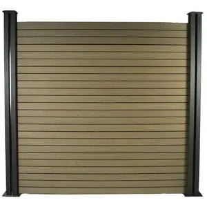 Comparateur de prix : Habitat et Jardin Kit Clôture 8 x 1.6m composite - Kit de fixation offert - Marron