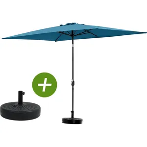 Comparateur de prix : Parasol jardin "Sol 2" - Rectangle - 2 x 3 m - Bleu + Dalles à lester ...