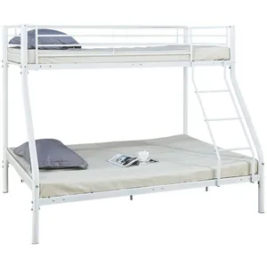 Comparateur de prix : Lit superposé en métal "Leo" Sommiers inclus - 90/140 x 190 cm - Blanc