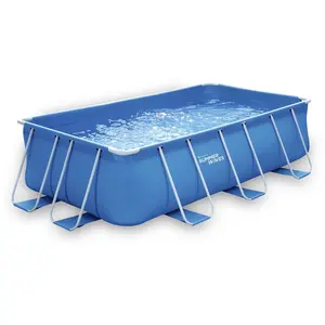 Comparateur de prix : Piscine tubulaire rectangulaire bleue - LUDO 1 - 4 x 2 x 1 m - Filtrat...