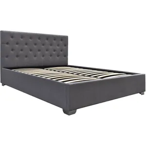Comparateur de prix : Habitat et jardin Lit Double Avec Coffre "Tino" - 140 × 190 Cm - Gris