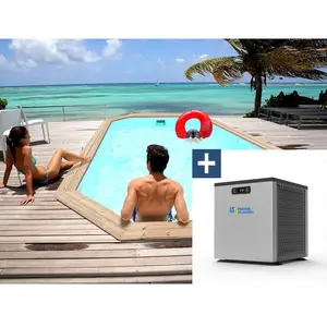 Comparateur de prix : Habitat et Jardin piscine bois cordoue - 3.48 x 2.15 x 1.18 m + mini pompe à chaleur 3.5kw - métal - gris