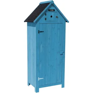 Armoire de jardin "Cabanon" - 77 x 54.5 x 179 cm - Bleu ciel pas cher