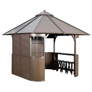 Habitat et Jardin Abri de spa "Bali" - 330 x 330 x 323 cm pas cher