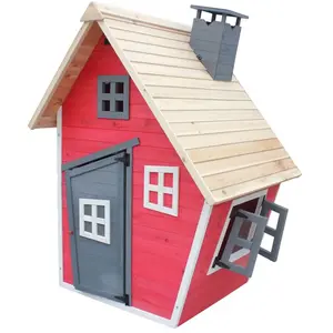 Comparateur de prix : Habitat et Jardin Maisonnette "Lilou" - 119.5 x 156 x 102 cm - Rouge/Gris Rouge/Gris.