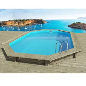 HABITAT ET JARDIN Piscine bois " Miami 130 " - 4.86 x 3.36 x 1.30 m pas cher