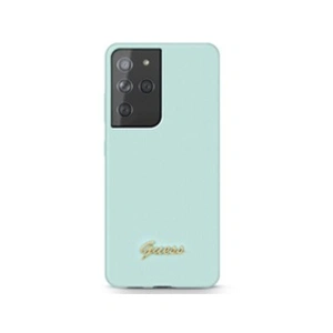 Guess GUHCS21LLSLMGLB Coque de Protection en Silicone pour S21 Ultra G998 Bleu pas cher