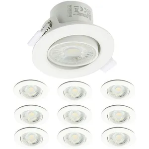 ECLAIRAGE DESIGN Lot de 10 Spots led Encastrables Valence 8W Orientable Equ. 75W Température de Couleur: Blanc Chaud 3000K pas cher