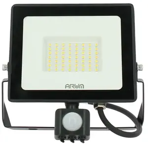 Arum Lighting - Projecteur led 50W Noir détecteur de mouvement IP65 Te...Vendu parcdiscount