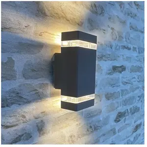 ARUM LIGHTING Applique luis Anthracite extérieure double faisceau GU10 IP54 pas cher