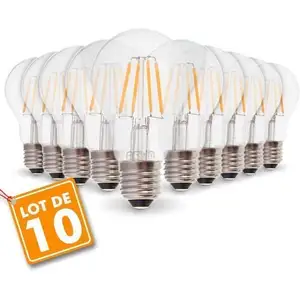 Lot De 10 Ampoules E27 4w Filament Eq. 40w Blanc Chaud 2700kVendu parmanomano