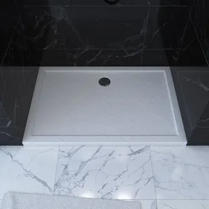 Comparateur de prix : AURLANE Receveur de douche extra-plat 80 x 120 cm, acrylique, blanc, Galedo Pedra