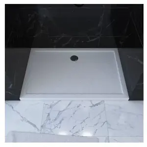 Comparateur de prix : Aurlane Receveur de douche extra-plat 90 x 120 cm, acrylique, blanc, Galedo Pedra