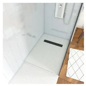 Comparateur de prix : AURLANE Receveur de douche a carreler 80x120cm - bonde caniveau noir mat