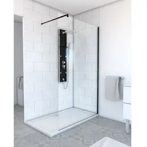 Comparateur de prix : AURLANE Paroi de douche à l'italienne profil noir 120x200 cm - PARMA 2 BLACK 120  