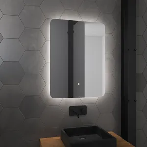 Comparateur de prix : AURLANE Miroir Salle de Bain LED Auto-éclairant Atmosphere 60x80cm