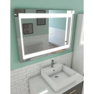 Comparateur de prix : AURLANE Miroir salle de bain LED auto-éclairant CHRONOS 100x70x4.5cm