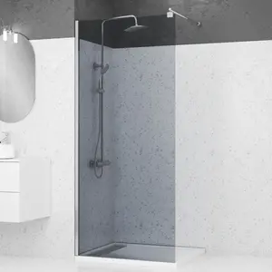 Aurlane Paroi de Douche à l'italienne en verre AURLANE Parma 2 Fumé 90cm pas cher