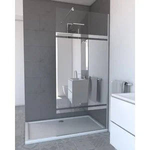 Comparateur de prix : Aurlane Paroi de Douche à l'italienne en verre AURLANE Parma 2 90cm + Bande Miroir