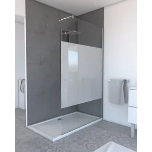 Comparateur de prix : AURLANE Paroi douche à l'italienne - Bande dépolie - 120x200cm