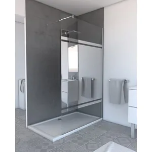 Comparateur de prix : Aurlane Paroi de Douche à l'italienne en verre AURLANE Parma 2 + Bande Miroir 120cm