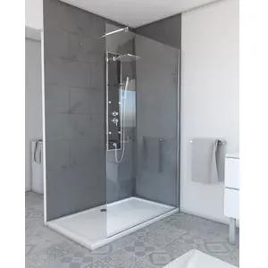 Comparateur de prix : Aurlane Paroi de Douche à l'italienne en verre AURLANE Parma 2 Transparent 120cm