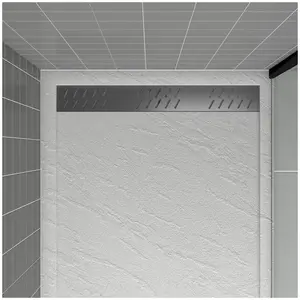 AURLANE Grille linéaire en Aluminium finition Gun Metal pour receveur - 79.5x11x0.2cm - GRID LINE GUN METAL pas cher
