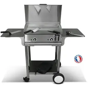 Comparateur de prix : Planchaelec - Pack plancha électrique lux 600 inox - chariot rivoli