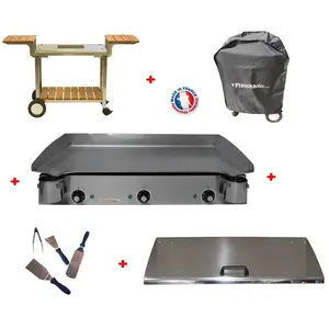 Comparateur de prix : Pack plancha électrique Planchaelec lux 830 inox - chariot elysee 830