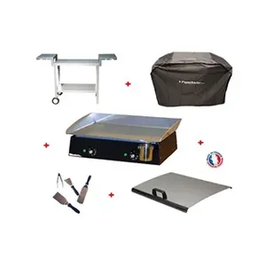 Pack plancha électrique PLANCHAELEC LUX 600 CARBON - CHARIOT ODEON 600 pas cher