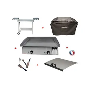 Pack plancha électrique  Lux 600 Inox - Chariot Odéon 601 Planchaelec pas cher
