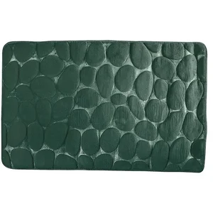 MSV - Tapis de bain Microfibre pebble 40x60cm Vert Foncé