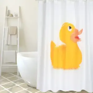 Rideau de douche Polyester 180x200cm Mr duck - Anneaux inclus MSV pas cher
