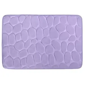 Tapis de bain Microfibre pebble 40x60cm Lavande MSV pas cher