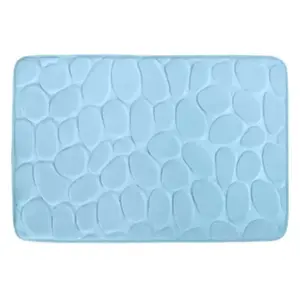 MSV - Tapis de bain Microfibre pebble 40X60cm Bleu Clair