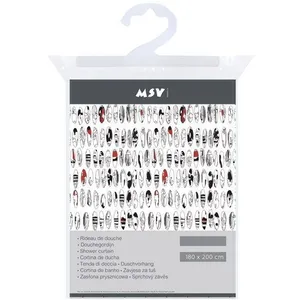Comparateur de prix : Rideau de douche - Graphic design - PEVA - 180 x 200 cm - MSV