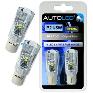 Ampoule led P21/5W 6 leds haute puissance blanc Autoled pas cher
