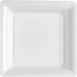 Le Géant de la fête 12 Assiettes Plates Carrées Réutilisables 24cm Blanc pas cher