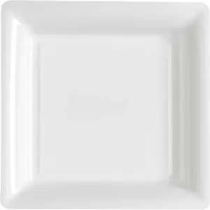 12 assiettes à dessert carrées réutilisables 18cm blanc - V57180BL pas cher