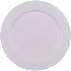 10 ASSIETTES RÉUTILISABLES ET INCASSABLES 22CM BLANC pas cher