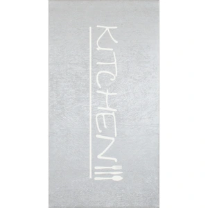 Nazar Tapis de cuisine gris motif kitchen 80x150 pas cher