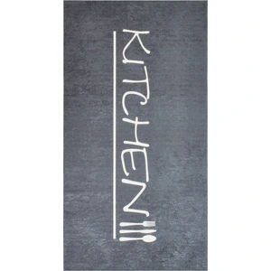 Nazar Tapis de cuisine anthracite motif kitchen 80x150 pas cher