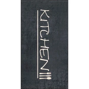 Nazar Tapis de cuisine anthracite motif kitchen 70x180 pas cher