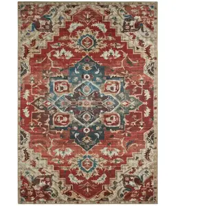 Nazar Tapis vintage motif oriental rouge 160x230 pas cher