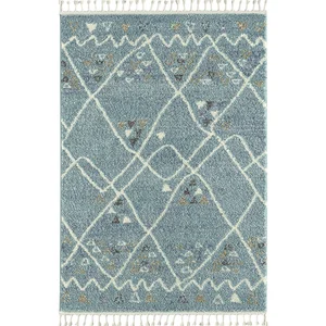 Nazar Tapis salon berbere turquoise 200x290 style ethnique pas cher