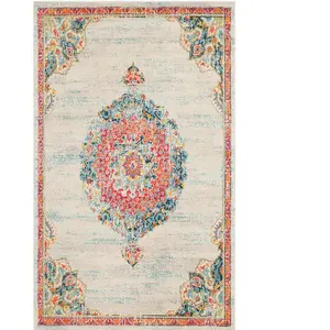 Nazar Tapis salon vintage - poils court et doux beige 160X230 pas cher
