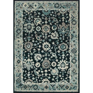 Nazar Tapis EMA Vintage coloré - 120 x 170 cm - Bleu, Beige et Creme pas cher