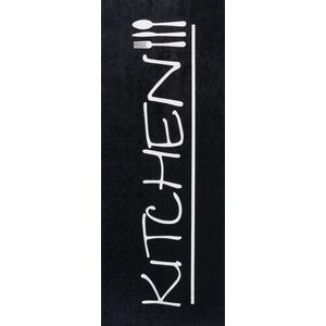 Home Maison Tapis de cuisine noir motif kitchen 70x180