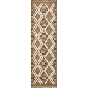 Nazar Tapis intérieur et extérieur aspect jute scandinave marron - 60x90 pas cher